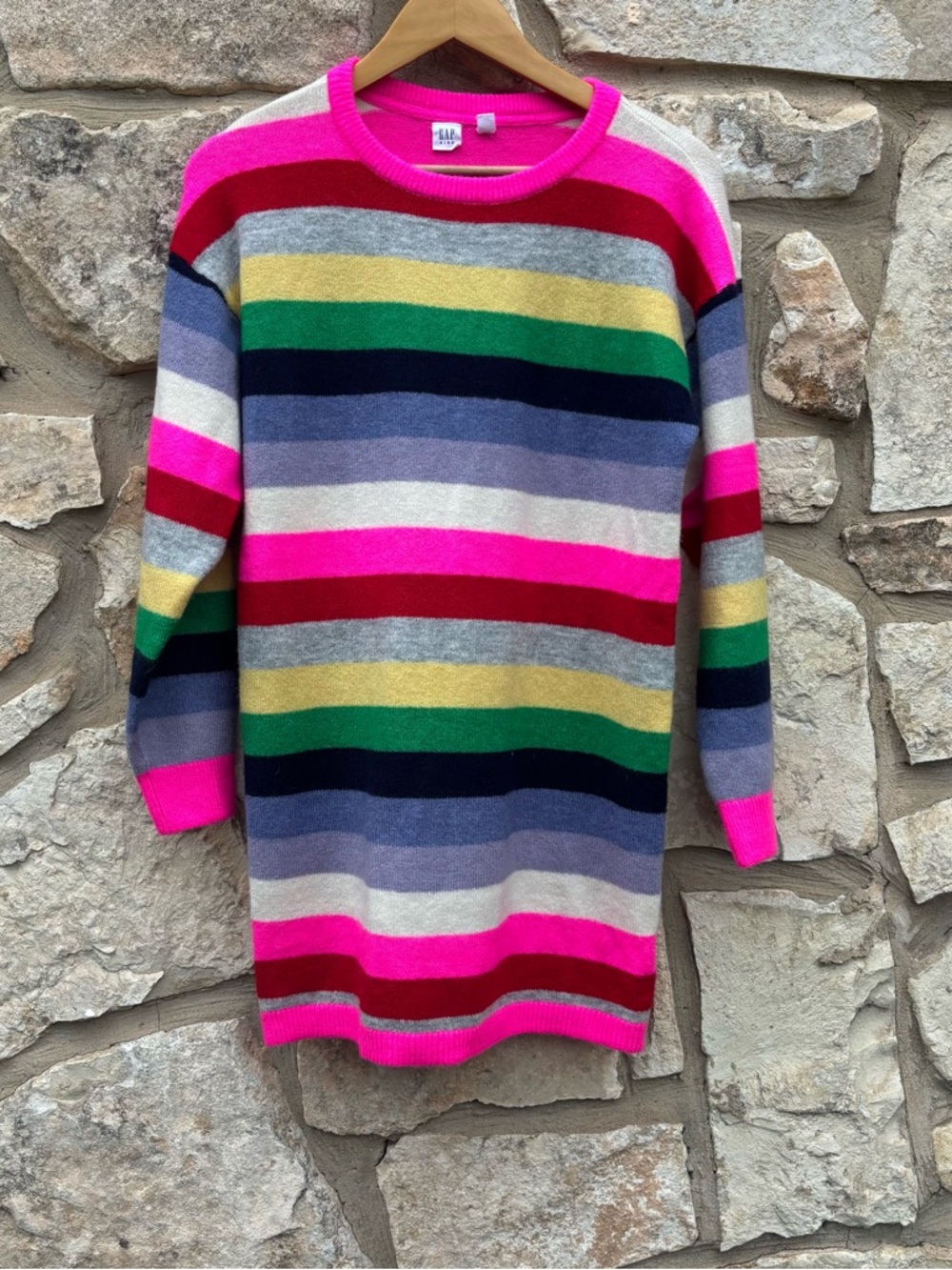 Gap Kids multi-color rainbow striped sweater dress xxl 14/16